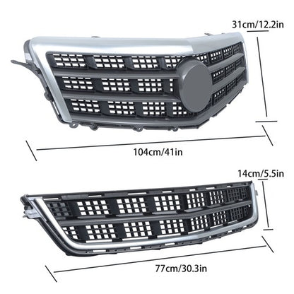 Solid Spare 2Pcs Front Upper Grille + Lower Grille Plastic For Cadillac ATS 2013-2014 Chrome