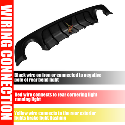 Rear Lower Diffuser Lip W/Light LED For Infiniti Q50 2018 2019 2020 2021 22-2023