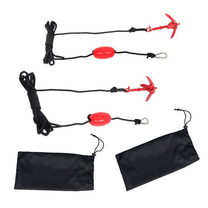Solid Spare 2× Red New Marine Kayak Folding Anchor Kit 1.5Lb Fit For PWC Canoe Jet Ski
