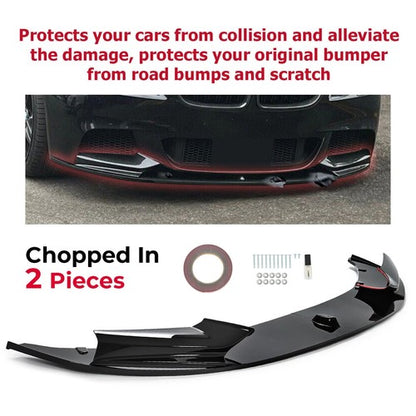 Solid Spare Front Bumper Lip Spoiler Splitter For 11-16 BMW F10 5 Series M Sport Gloss Black