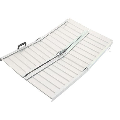 Solid Spare Multi-Fold Aluminum Wheelchair Ramp Motorcycle Loading Ramp 6'L×9.8"W 600lbs US