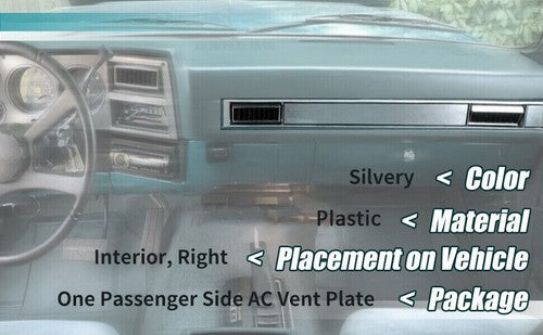 Solid Spare For 1981-1991 Chevy Silverado Pickup Blazer Suburban Dash AC Vent Plate Brushed