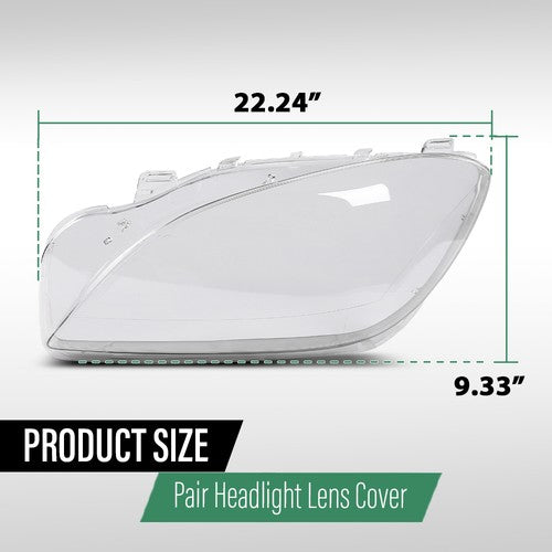 Solid Spare Fit For 2011-2015 Mercedes-Benz ML Class W166 Headlight Headlamp Lens Cover