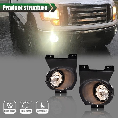 Solid Spare Clear Driving Fog Light Lamps W/ Bulbs Fit For 2011-2014 Ford F150 Left+Right