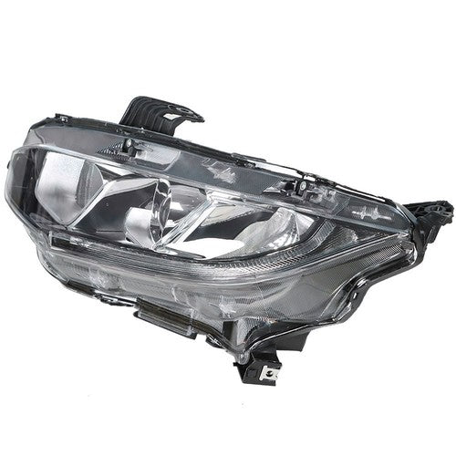 Solid Spare For Honda Civic 2016-2020 Headlight Assembly Halogen Chrome Clear Driver Side