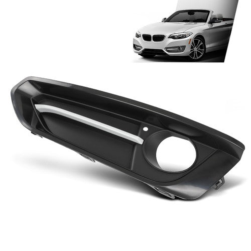 Solid Spare Fit For 14-21 BMW 228i 230i Front Bumper Fog Light Trim Cover Bezel Left Side