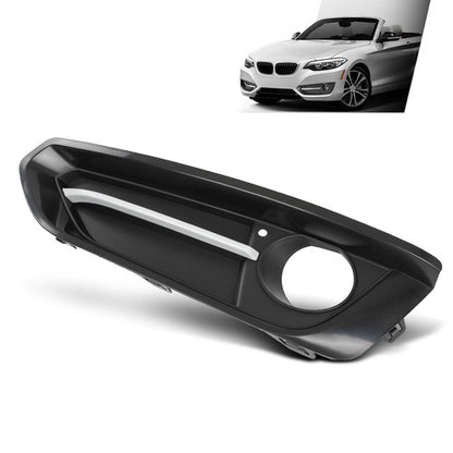 Solid Spare Fit For 14-21 BMW 228i 230i Front Bumper Fog Light Trim Cover Bezel Left Side