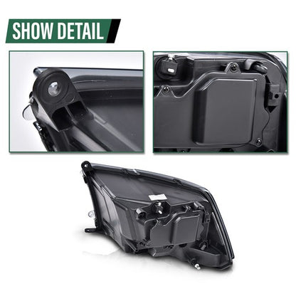 Solid Spare LED DRL Projector Headlights w/ Harness Fit For 09-18 Ram 1500 2500 3500 Smoke