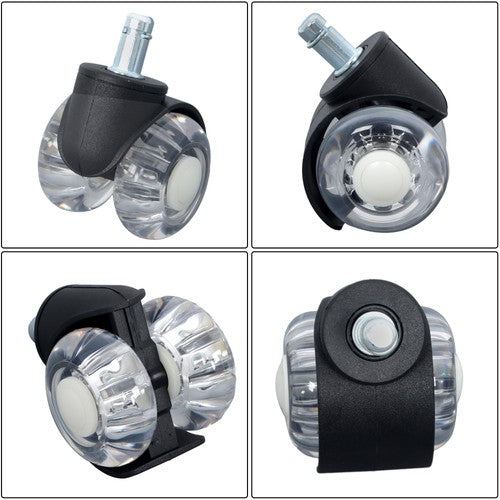 Solid Spare 2 INCH Heavy Duty Office Chair Caster Rubber 360° Swivel Wheels Replacement Set