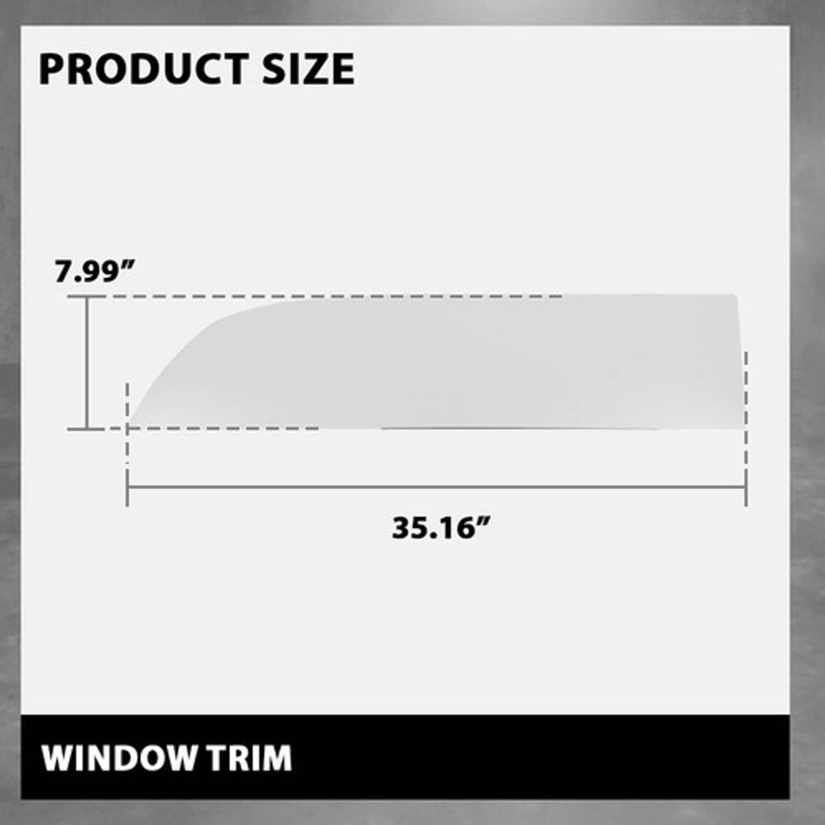 Solid Spare 8" Chopped Window Trim Fit For 2013+ Kenworth T680/T880 - Stainless Steel