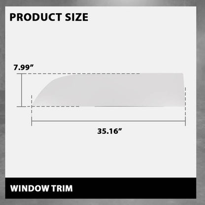 Solid Spare 8" Chopped Window Trim Fit For 2013+ Kenworth T680/T880 - Stainless Steel