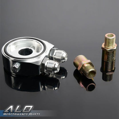 Solid Spare 10 Row AN10 Universal Aluminum Transmission Engine Oil Cooler+Filter Adapter Kit