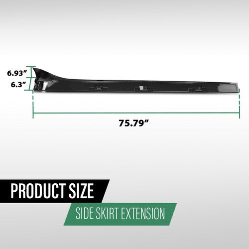 Solid Spare Fit For 2016-2021 Honda Civic Type-R Style Carbon Look Side Skirt Extension