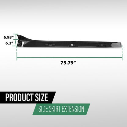 Solid Spare Fit For 2016-2021 Honda Civic Type-R Style Carbon Look Side Skirt Extension