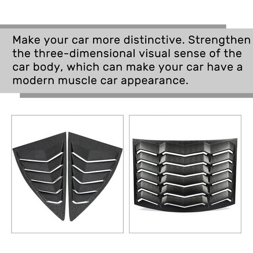 Solid Spare Rear & Side Window Louvers Cover For 2010-2015 2011 2012 2013 2014 Chevy Camaro