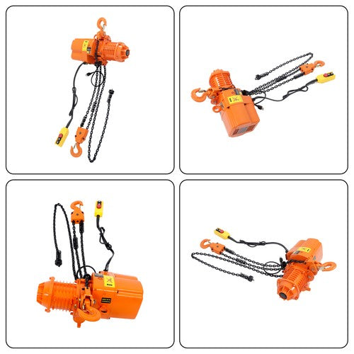 Solid Spare 1 Ton / 2200LBS Electric Chain Hoist w/ 10FT Double Chain Lifting 110V G80