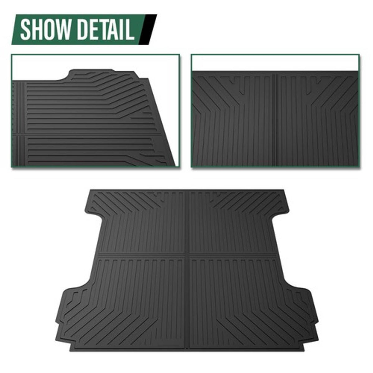 Solid Spare Fit For 2007-2018 Chevrolet Silverado GMC Sierra 5.8FT TPE Truck Bed Mat Liner