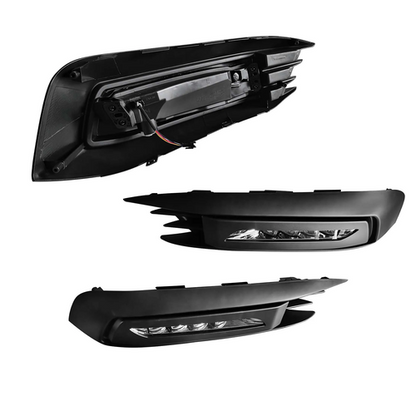 For 2016-2018 Honda Civic Sedan Front Bumper Lower Grille & DRL Fog Light Lamp
