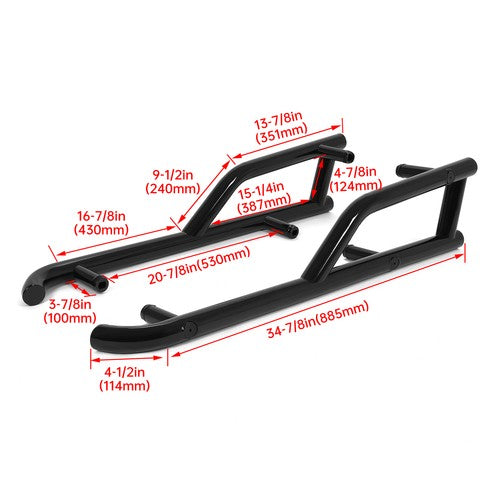 Solid Spare 2-Seat Extreme Kick Out Nerf Bars Rock Slider Fit Polaris General 1000 2016-2025