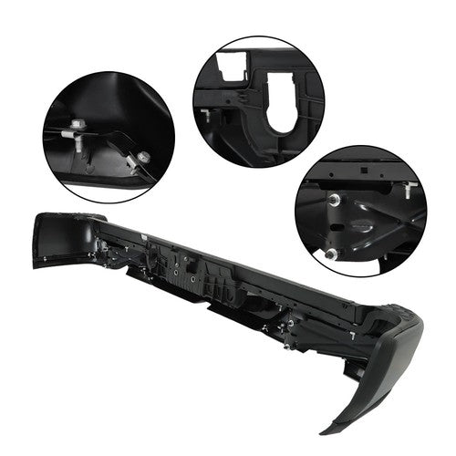 Solid Spare w/ Vent,w/o Sensor Holes Black Metal Rear Bumper Suitable For RAM 1500 2019-2022