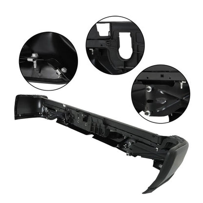 Solid Spare w/ Vent,w/o Sensor Holes Black Metal Rear Bumper Suitable For RAM 1500 2019-2022