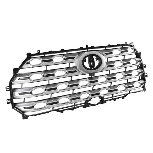 Fit Toyota Tundra 2022-2024 Platinum Brushed Satin Aluminum Front Upper Grille