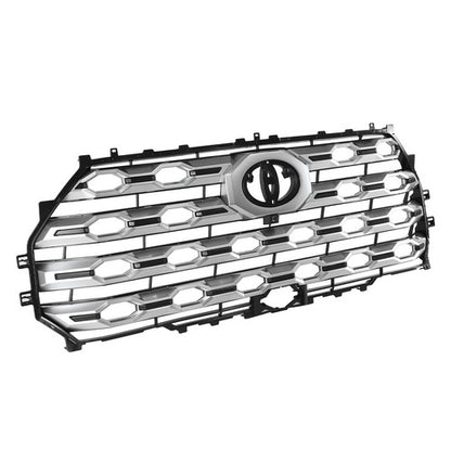 Fit Toyota Tundra 2022-2024 Platinum Brushed Satin Aluminum Front Upper Grille
