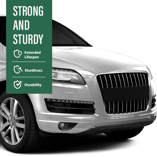Solid Spare Fit For 10-15 Audi Q7 Standard Front Bumper Lower Fog Light Grille Covers Trim