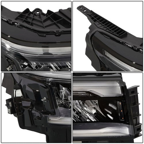 Solid Spare Headlamp Clear Full LED Passenger Black For Nissan Frontier 2022-2024 Headlight