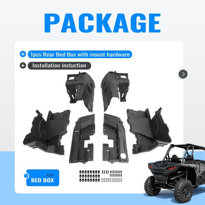 Solid Spare For 2014-2023 Polaris RZR XP Turbo 4 Left+Right Section Textured Rear Bed Box