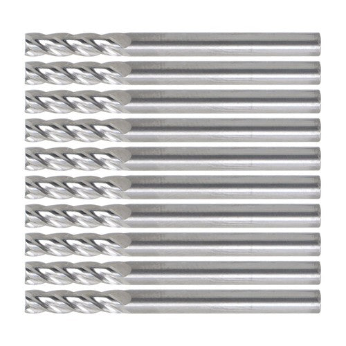 Solid Spare 10 PCS 1/8" Diameter 4 Flute 1-1/2" Overall Length Carbide Square End Mill