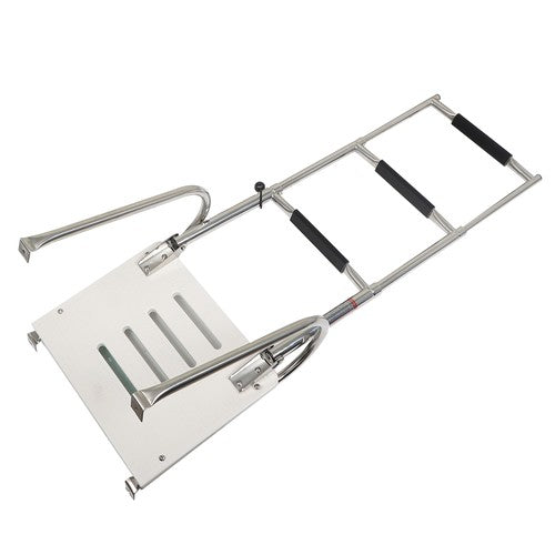 Solid Spare 3-step stainless steel ship ladder with platform Marine with Telescoping US