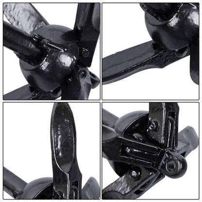 Solid Spare For Grapnel Boat Marine Kayak 2-Pack Folding Anchor Set 0.7kg Black