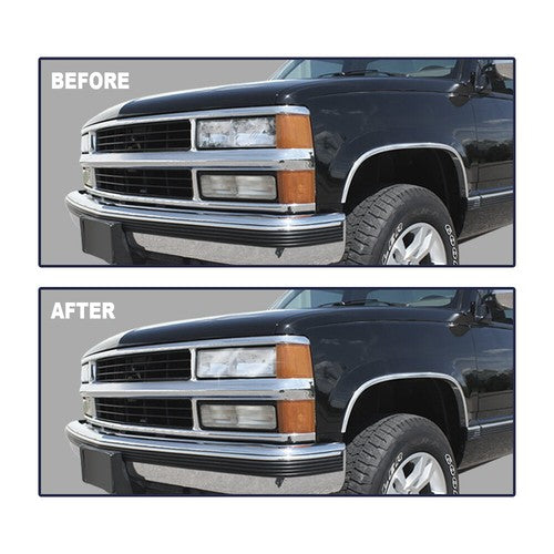 Solid Spare Fit For 1994-1998 GMC C/K Sierra Suburban Headlight Replacement Lens Clear