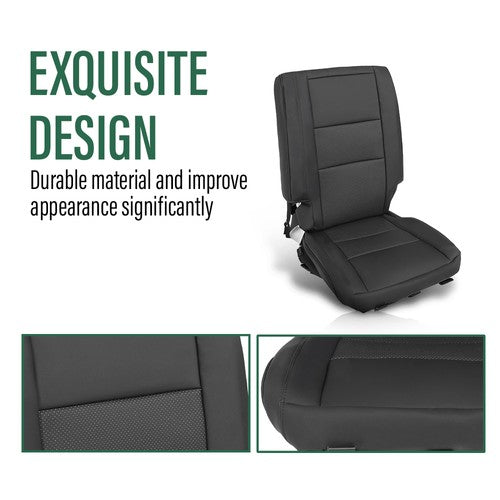 Solid Spare Fit For 2011-2019 Jeep Grand Cherokee Front & Rear Full Set Seat Covers Replace