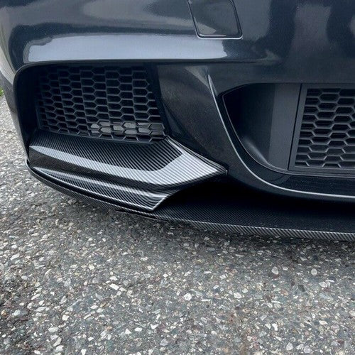 Solid Spare Front Bumper Lip splittle For 11-16 BMW F10 535i 528i 550i M Sport Carbon Fiber