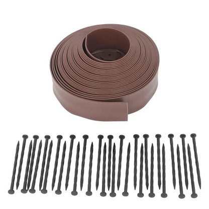 Solid Spare L-shaped Lawn Garden Edging Kit With Anchoring Spikes Plastic No Dig Lawn Border