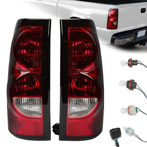 Solid Spare Rear Brake Tail Lights For Chevy Silverado 1500 2500 3500 HD 2003-2006 w/Bulb