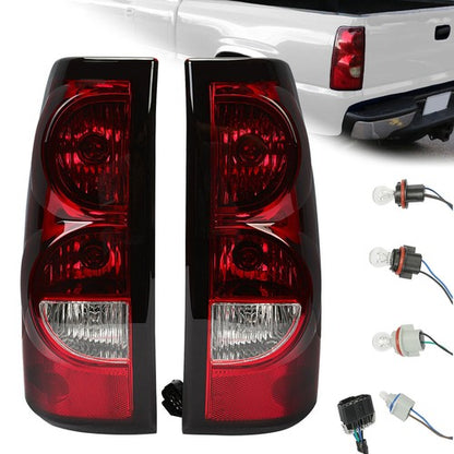 Solid Spare Rear Brake Tail Lights For Chevy Silverado 1500 2500 3500 HD 2003-2006 w/Bulb