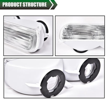 Solid Spare Fit For 97-01 Jeep Cherokee XJ Clear Bumper Lights + Signal Corner Turn Lamps