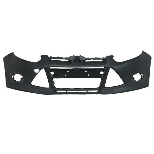 Solid Spare Primered Front Bumper Cover Fit For 12-14 Ford Focus Sedan w/ Tow Hole Plastic