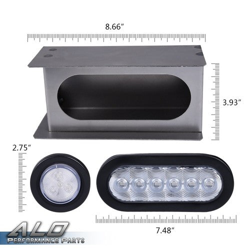 Solid Spare Fit For Trailer/Truck LED Steel Housing Box 6"Oval Tail Light 2"Marker Light