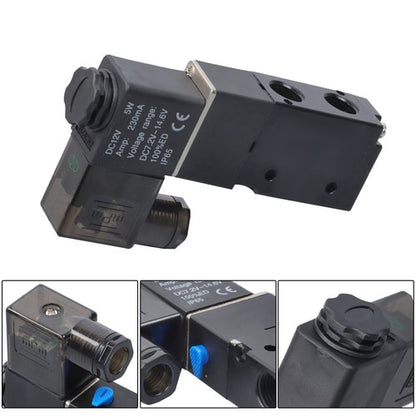 Solid Spare 1/4" 3 Way 2 Position Electric Solenoid Air Directional Control Valve 12V DC