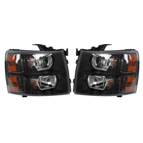 Solid Spare Headlights For Chevy Silverado 2007-2013 2014 Headlamps Halogen Left&Right Side