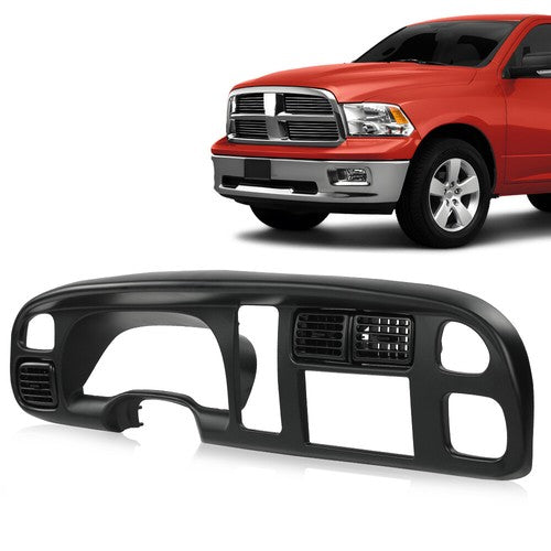 Solid Spare Fit For 1998-2002 Dodge Ram 1500 2500 3500 Double Din Dashboard Bezel w/ Vents