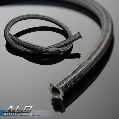 Solid Spare New 5M 6AN Black Nylon Braided Oil Fuel Hose Line & Adapter End Fittings