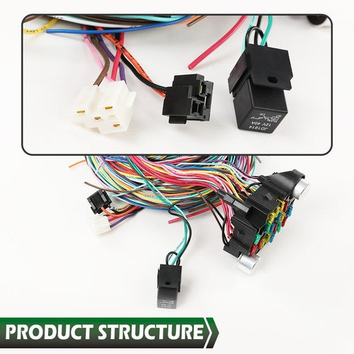 Solid Spare Fit For Chevy Mopar Ford Hotrod Universal Long Wires 21 Circuit Wiring Harness