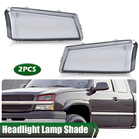 Solid Spare Fit For 2003-2007 Chevy Silverado Smoke Headlight Replacement Lens Left & Right