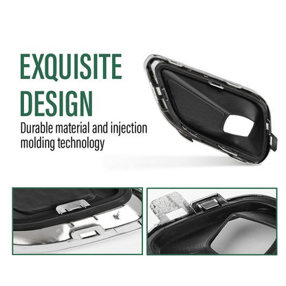 Solid Spare Fit For 2019-2020 Jeep Cherokee Front Bumper Fog Light Cover Bezel Left+Right