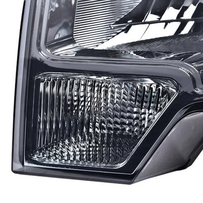 Solid Spare Fit For 2009-2014 Ford F150 Left+Right Smoke Lens Amber Corner Headlights